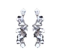 Drop Earrings Hoop for Women Long Flower Petal Earrings Mature And Elegant Design Splicing (B, 12. 5x2. 5cm)