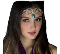 Drop Forehead Head Chain Headwear Jewelry Queen Accessories Belly Dance Headpiece for Women for Special Occasions and Festivals(SILVER)