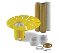 DROP-IN DRAIN Installation Kit for Freestanding Bathtub - with White PVC Pipe and brass pipes