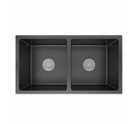 Drop in Stainless Steel Utility Kitchen Sink, Black Double Bowl Kitchen Sinks 50/50 Kitchen Items for New Home Undermount Kitchen Sink with Drain Basket(29.5x16.1inch/75x41cm)