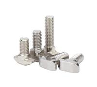 Drop-in T Slot Bolts Hammer Head Screws, 5Pcs/lot Nickel Plated Steel M5 M6 M8 T Hammer Head Bolt Aluminum Connector Screws For EU20/ 30/40/4 5 Aluminum Profiles(EU30 M6*16mm)