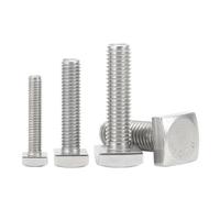Drop-in T Slot Bolts Hammer Head Screws, 5Pcs M6 M8 M10 M12 304 A2 Stainless Steel Square Head Screws Foursquare Quadrate Shape Type Head Machine Bolt(M6*30mm)