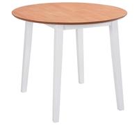 vidaXL Drop-leaf Dining Table Round MDF White Space Saving Kitchen Furniture