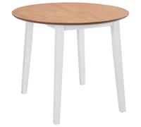 Drop-leaf Dining Table Round MDF Space Saving Furniture Brown/White vidaXL