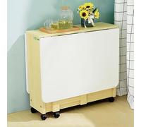 Drop-Leaf Dining Table,Wood Folding Table,Space Saving Retractable Dining Table, Multi-Purpose Kitchen Table-1.35M