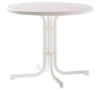 Drop-Leaf Garden Patio H: 72cm White Foldable Furniture Balcony Table Ø 86cm