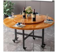 Drop Leaf Kitchen Table with Wheels, Round Design, Dining Table with Rotating Tray, Ideal for Small Spaces, Convenient and Versatile for Home Use