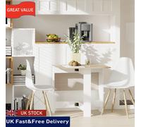 Homcom Folding Dining Table Oak and White 1,030 x 760 x 735 mm