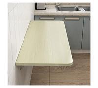 Drop-Leaf Wall-Mounted Table Desk - Folding Wooden Space-Saving Dining Work Table with Brackets
