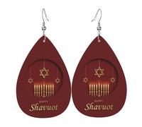Drop Leather Earrings Happy Shavuot Jews Holiday | Water drop leather earrings Fashion Leather Earring Lightweight For Birthday Party