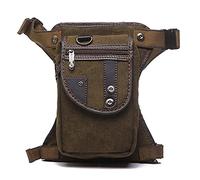 Drop Leg Bag Hiking Waist Pack, Men Oxford/Nylon/Canvas Drop Leg Bag Fanny Waist Pack Thigh Hip Bum Belt Casual Shoulder Bag Motorcycle Riding Travel Waist Pack(Coffee Canvas)