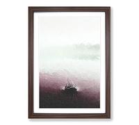 Drop of Water in The Lake Framed Print | A2 Walnut Framed Wall Art | Ready to Hang | Modern Landscape Picture | Living Room Bedroom Lounge Office