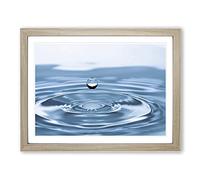 Drop of Water Rain No.1 Modern Framed Print | A3 Oak Framed Wall Art | Ready to Hang | Modern Landscape Picture | Living Room Bedroom Lounge Office