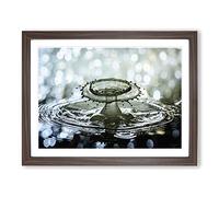 Drop of Water Rain No.2 Modern Framed Print | A2 Walnut Framed Wall Art | Ready to Hang | Modern Landscape Picture | Living Room Bedroom Lounge Office