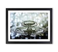 Drop of Water Rain No.2 Modern Framed Print | A4 Black Framed Wall Art | Ready to Hang | Modern Landscape Picture | Living Room Bedroom Lounge Office