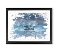 Drop of Water Rain No.4 V3 Modern Framed Print | A2 Black Framed Wall Art | Ready to Hang | Modern Landscape Picture | Living Room Bedroom Lounge Office