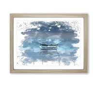 Drop of Water Rain No.4 V3 Modern Framed Print | A4 Oak Framed Wall Art | Ready to Hang | Modern Landscape Picture | Living Room Bedroom Lounge Office