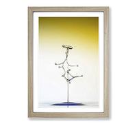 Drop of Water Yellow Abstract Framed Print | A2 Oak Framed Wall Art | Ready to Hang | Abstract Fantasy Picture | Living Room Bedroom Lounge Office