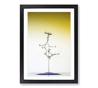 Drop of Water Yellow Abstract Framed Print | A2 Oak Framed Wall Art | Ready to Hang | Abstract Fantasy Picture | Living Room Bedroom Lounge Office