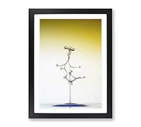 Drop Of Water Yellow Abstract Modern Framed Print | A2 Black Framed Wall Art | Ready to Hang | Abstract Fantasy Picture | Living Room Bedroom Lounge Office