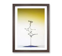 Drop Of Water Yellow Abstract Modern Framed Print | A2 Walnut Framed Wall Art | Ready to Hang | Abstract Fantasy Picture | Living Room Bedroom Lounge Office