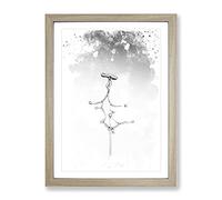 Drop Of Water Yellow Abstract V4 Modern Framed Print | A4 Oak Framed Wall Art | Ready to Hang | Abstract Fantasy Picture | Living Room Bedroom Lounge Office