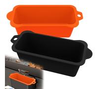 Drop Pans, Upgrade 2-pack Reusable Silicone Grease Catcher Liners for Blackstone Griddle, Grease Catcher Liner Grill Grease Tray Accessory (Black + Orange)