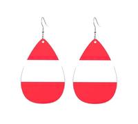 Drop-Shaped Acrylic Earrings Cute Austrian flag Print Lightweight FashionTeardrop Dangle Earrings, One Size, Acrylic, No Gemstone