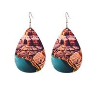Drop Shaped Acrylic Earrings Cute Beauty Grand Canyon Print Lightweight FashionTeardrop Dangle Earrings, One Size, Acrylic, No Gemstone