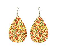 Drop-shaped Acrylic Earrings Cute Geometric.Print Lightweight FashionTeardrop Dangle Earrings, One Size, Acrylic, No Gemstone