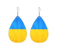 Drop-Shaped Acrylic Earrings Cute Ukrainian flag Print Lightweight FashionTeardrop Dangle Earrings, One Size, Acrylic, No Gemstone