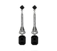 Drop Stud Earrings Gold Plated Iced Big Cushion Cubic Zirconia Drop Dangle Green Earrings For Women Fashion Jewelry Lightweight Chunky Hoop Earrings (Black, One Size)