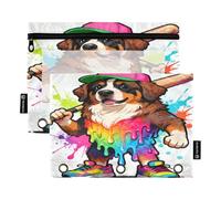 Drop Style Bourne Hill Baseball Player School Pencil pouching with Clear Window Zippered Pencil case Big Capacity Binders 3 Ringing for School, Office & Home Multicolored 2 PCS