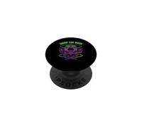 Drop The Bass Fish Music Rave EDM Techno Raver Psychedelic PopSockets Adhesive PopGrip