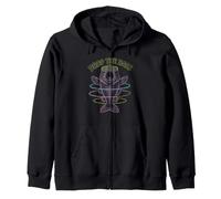Drop The Bass Fish Music Rave EDM Techno Raver Psychedelic Zip Hoodie
