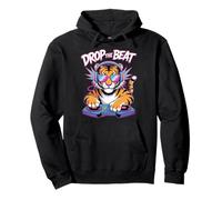 Drop The Beat DJ Tiger Headphones Pullover Hoodie