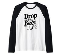 Drop The Beet Funny Vegetable Pun for Food Lovers Raglan Baseball Tee