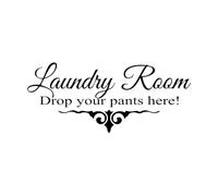 Drop Your Pants Here Laundry Sign Wall Stickers Cloth Wash Service Sign Wall Decal Laundry Self Service Guide Sign Mural Small - 25x57cm