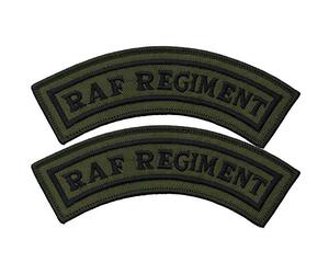 Drop Zone RAF Regiment Mud Guard Shoulder Titles-Pair