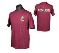 Drop Zone Royal Regiment of Fusiliers Kings Crown Maroon T Shirt MEDIUM, Maroon