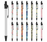 Dropfree 15PCS Sublimation Pens Blank Heat Transfer Ballpoint Pen Personalized Retractable Ballpoint Pens for School Supplies Students Children DIY Gift