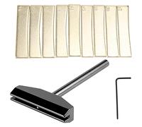 Dropfree Luthier Tools Set Guitar Fret Caul Fingerboard Pressing Tool + 9Pcs Brass Radian Fret Inserts with Hex Wrench
