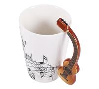 Dropfree Novelty Guitar Handle Ceramic Cup Free Spectrum Coffee Milk Tea Cup Personality Mug Unique Musical Instrument Cup