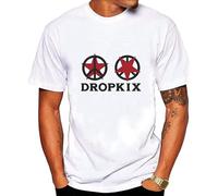 Dropkix Band Logo Space Dandy Mens T-Shirt Casual Cotton Unisex White Tees Tops XL