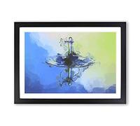 Droplet of Water in Abstract Framed Print | A2 Black Framed Wall Art | Ready to Hang | Abstract Fantasy Picture | Living Room Bedroom Lounge Office