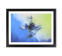 Droplet Of Water In Abstract Modern Art Framed Print | A4 Black Framed Wall Art | Ready to Hang | Abstract Fantasy Picture | Living Room Bedroom Lounge Office
