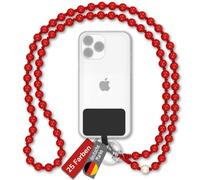 Dropletsy Universal Wooden Beads Mobile Phone Chain 125 cm Lanyard Chain Necklace for Neck Compatible with Smartphones: Apple iPhone 12, 11, X, XS, XR, 8, 7, Samsung Galaxy (Without Case, Watermelon)