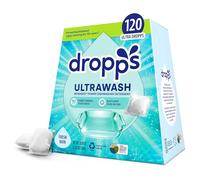 Dropps Dishwasher Detergent | Fresh Rain, 120 Pods | Deep Cleans for Sparkling, Shiny Dishes| Low-Waste Packaging | No Rinse Aid or Pre-Wash Needed | Powered by Natural Mineral-Based Ingredients