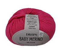 Drops Baby Merino Uni Colour 08 Cerise Knitting Yarn