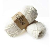 DROPS Flora 01 UNI Off White 4 ply Alpaca and Wool Knitting and Crochet Yarn